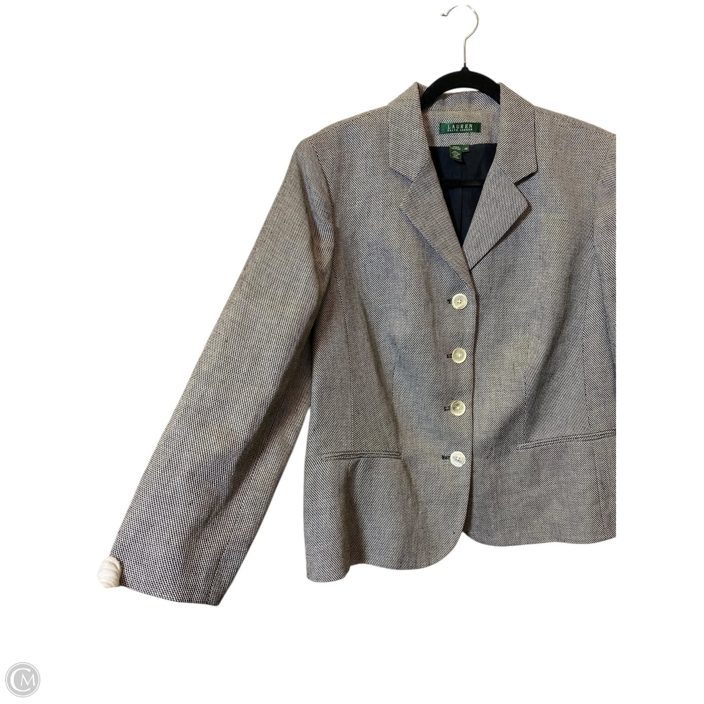 Blazer By Lauren By Ralph Lauren In Checkered Pattern, Size: 14