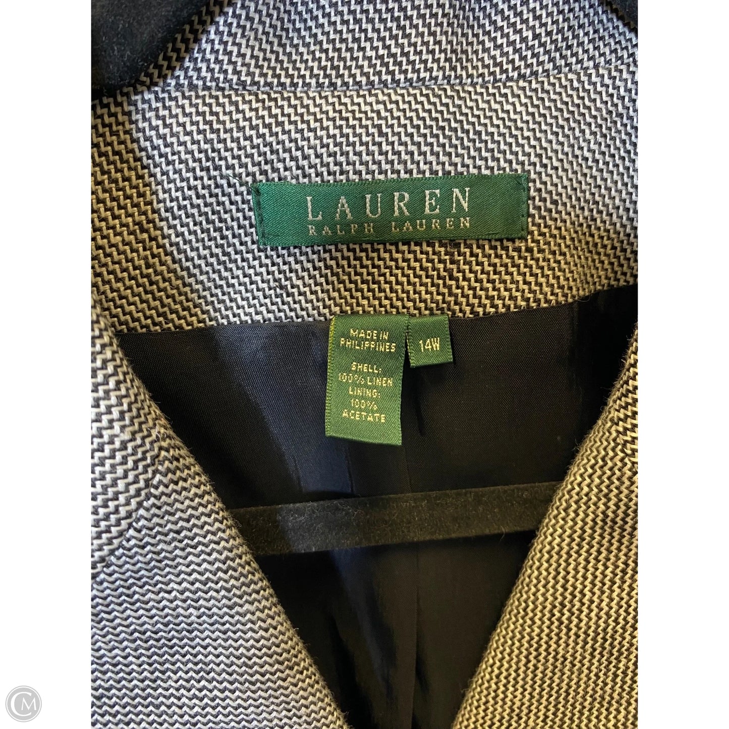 Blazer By Lauren By Ralph Lauren In Checkered Pattern, Size: 14