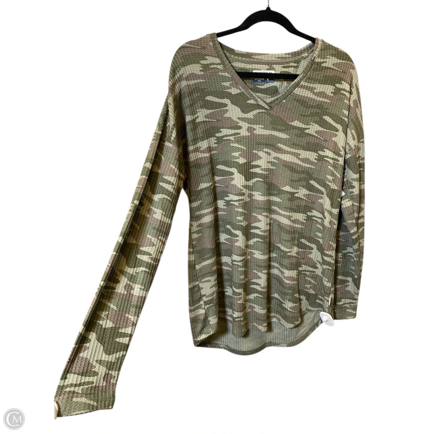 Top Long Sleeve By Magellan In Camouflage Print, Size: Xl