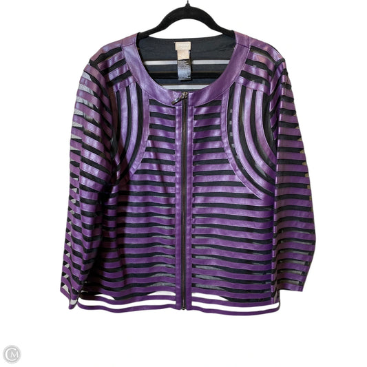 Top Long Sleeve By Chicos In Black & Purple, Size: Xl