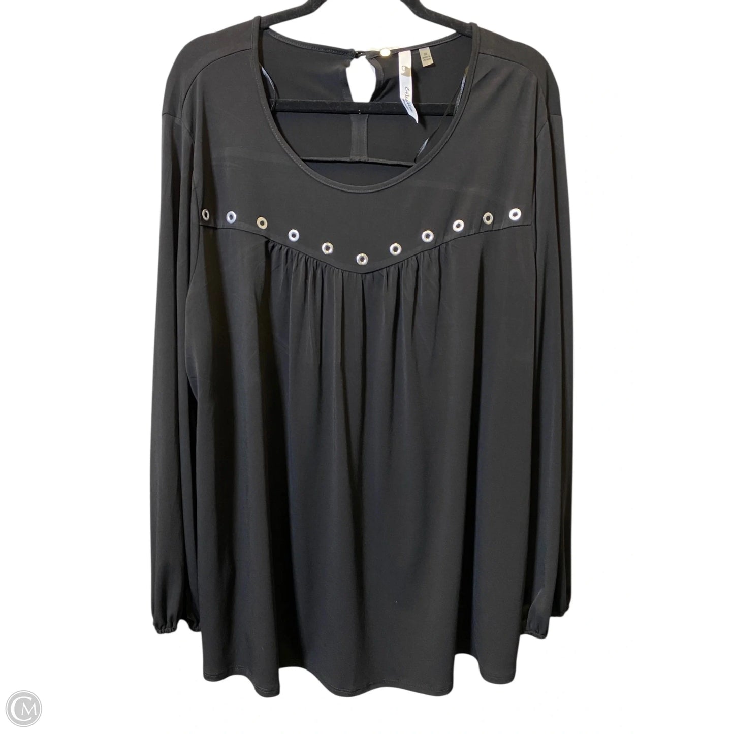 Blouse Long Sleeve By New York And Co In Black, Size: 3x