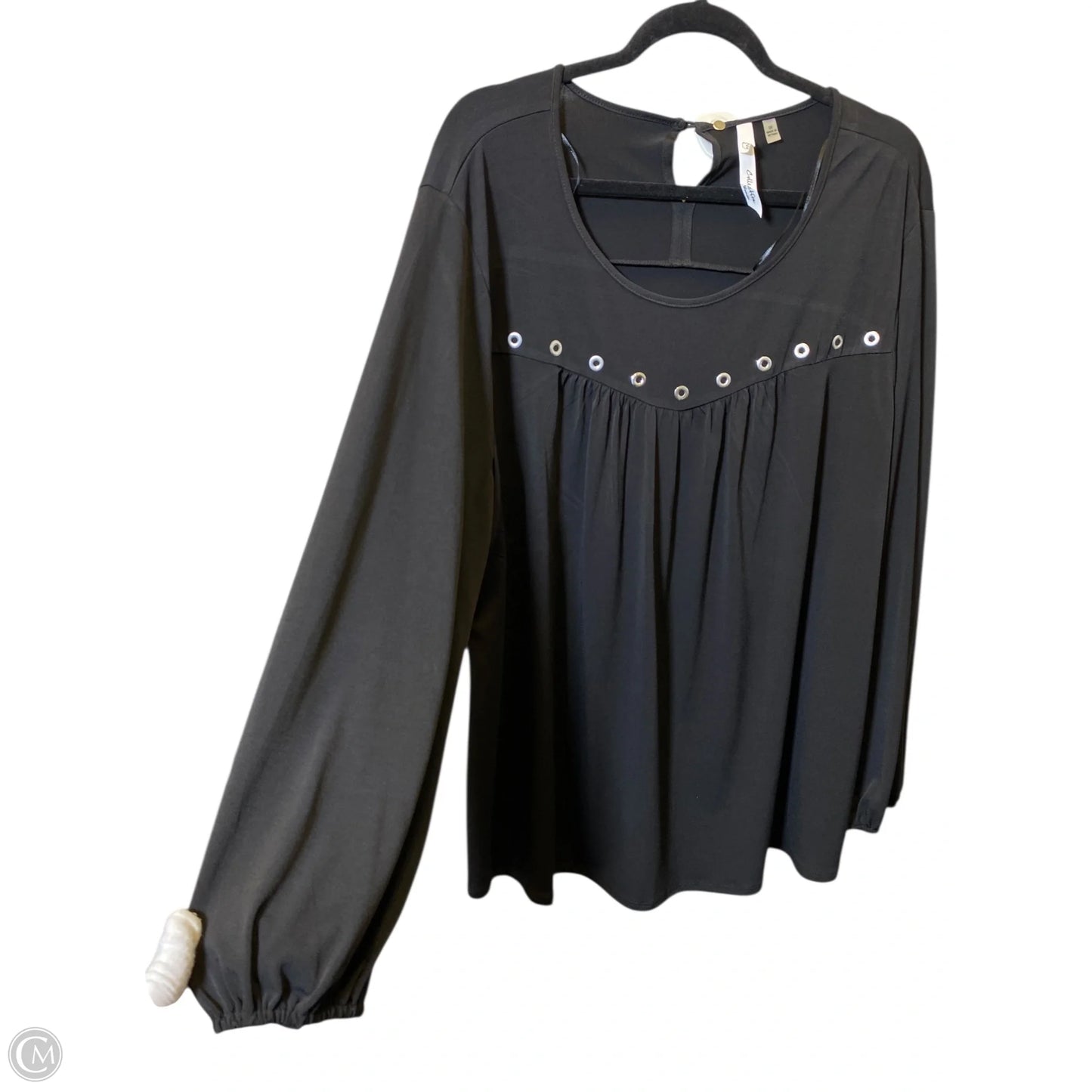 Blouse Long Sleeve By New York And Co In Black, Size: 3x