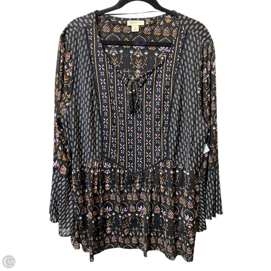 Blouse Long Sleeve By Style And Company In Multi-colored, Size: 3x