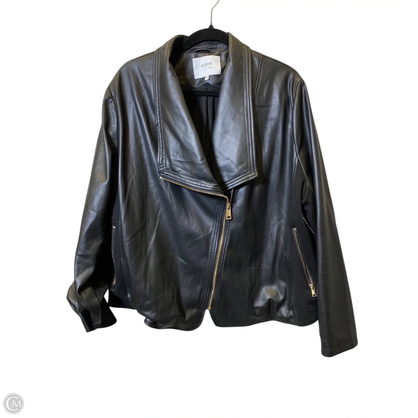 Jacket Leather By Clothes Mentor In Black, Size: 3x