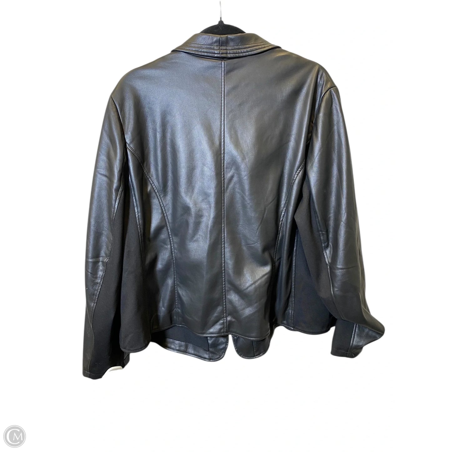 Jacket Leather By Clothes Mentor In Black, Size: 3x