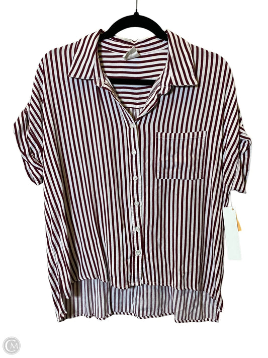 Blouse Short Sleeve By By Together In Striped Pattern, Size: L