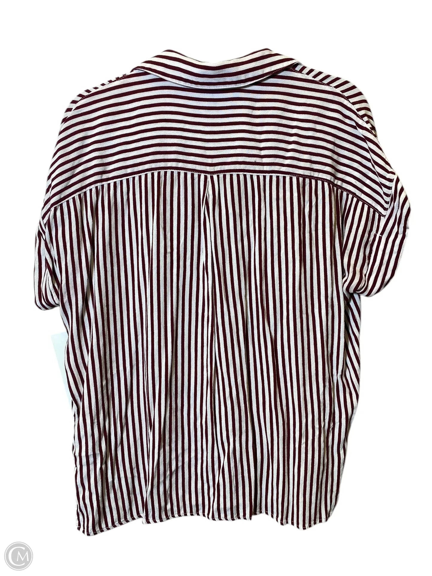 Blouse Short Sleeve By By Together In Striped Pattern, Size: L