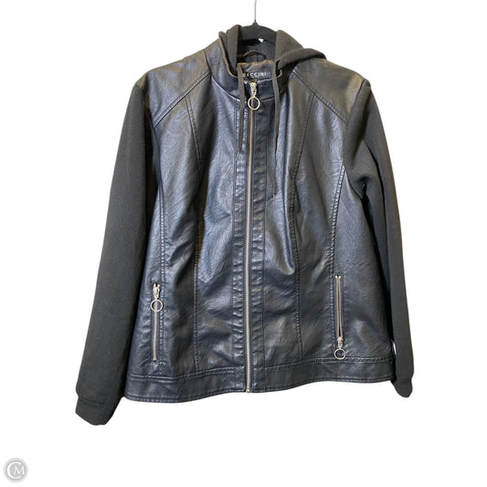 Jacket Leather By Baccini In Black, Size: 1x