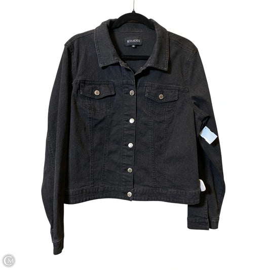 Jacket Denim By Clothes Mentor In Black, Size: 1Xl