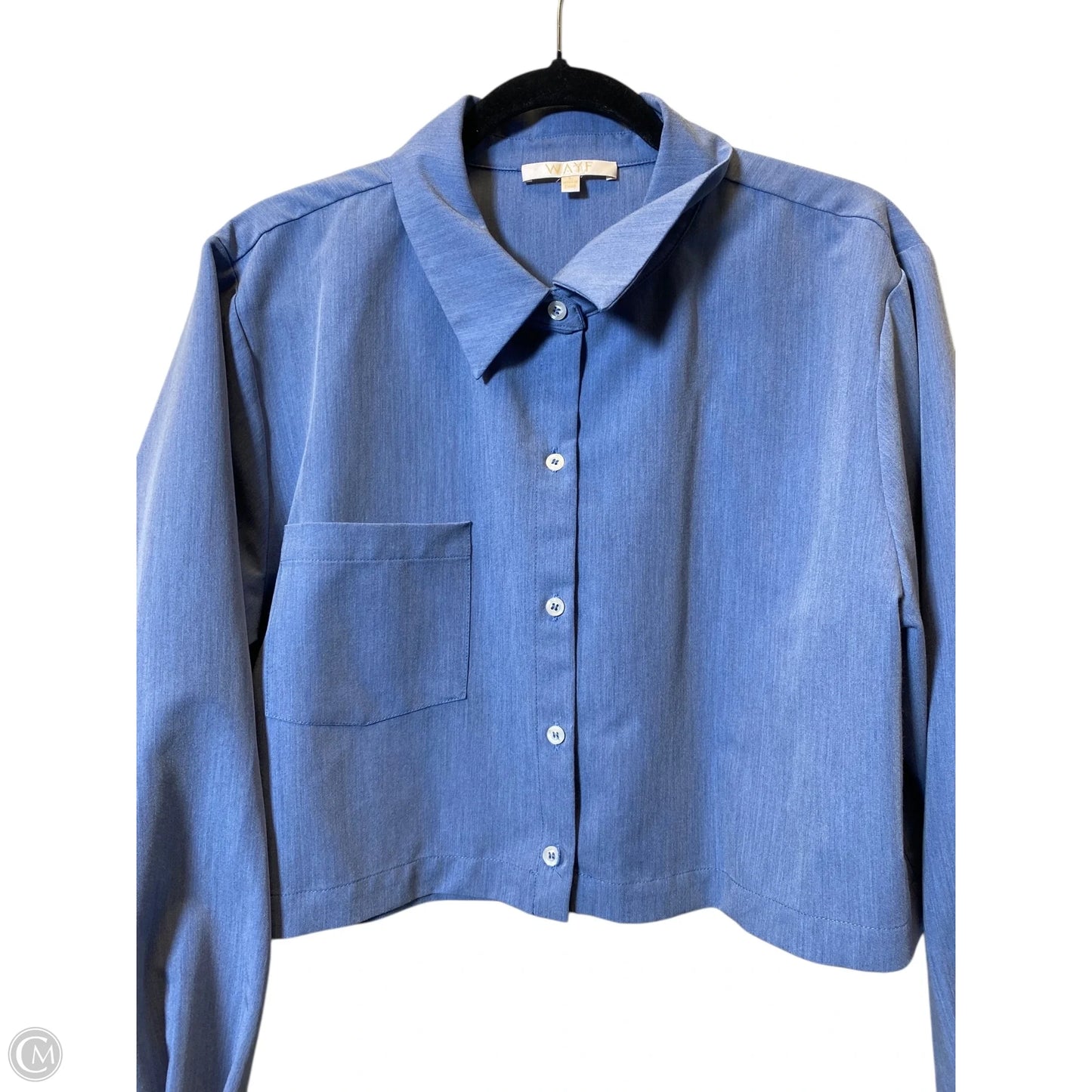 Top Long Sleeve By Wayf In Blue Denim, Size: L