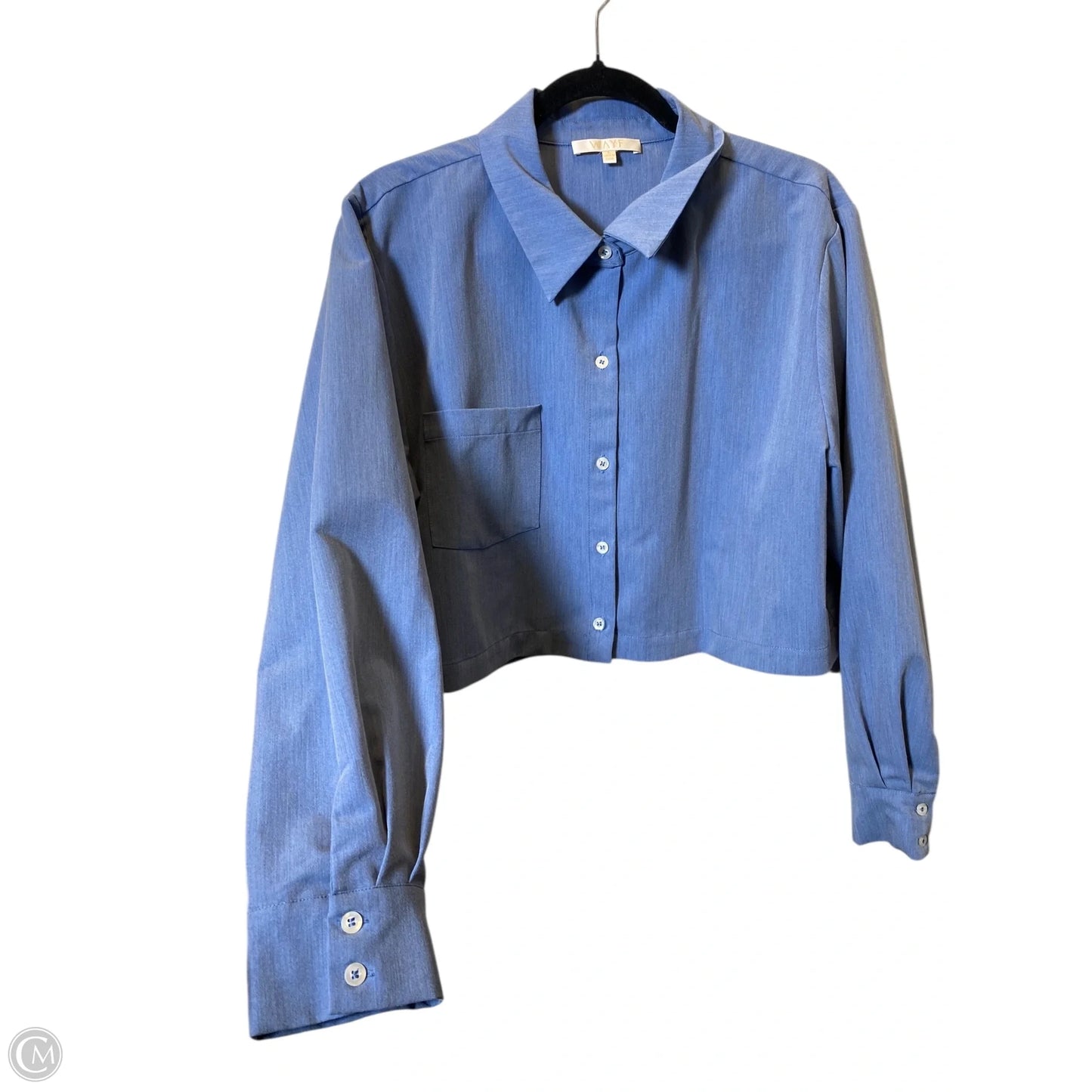 Top Long Sleeve By Wayf In Blue Denim, Size: L