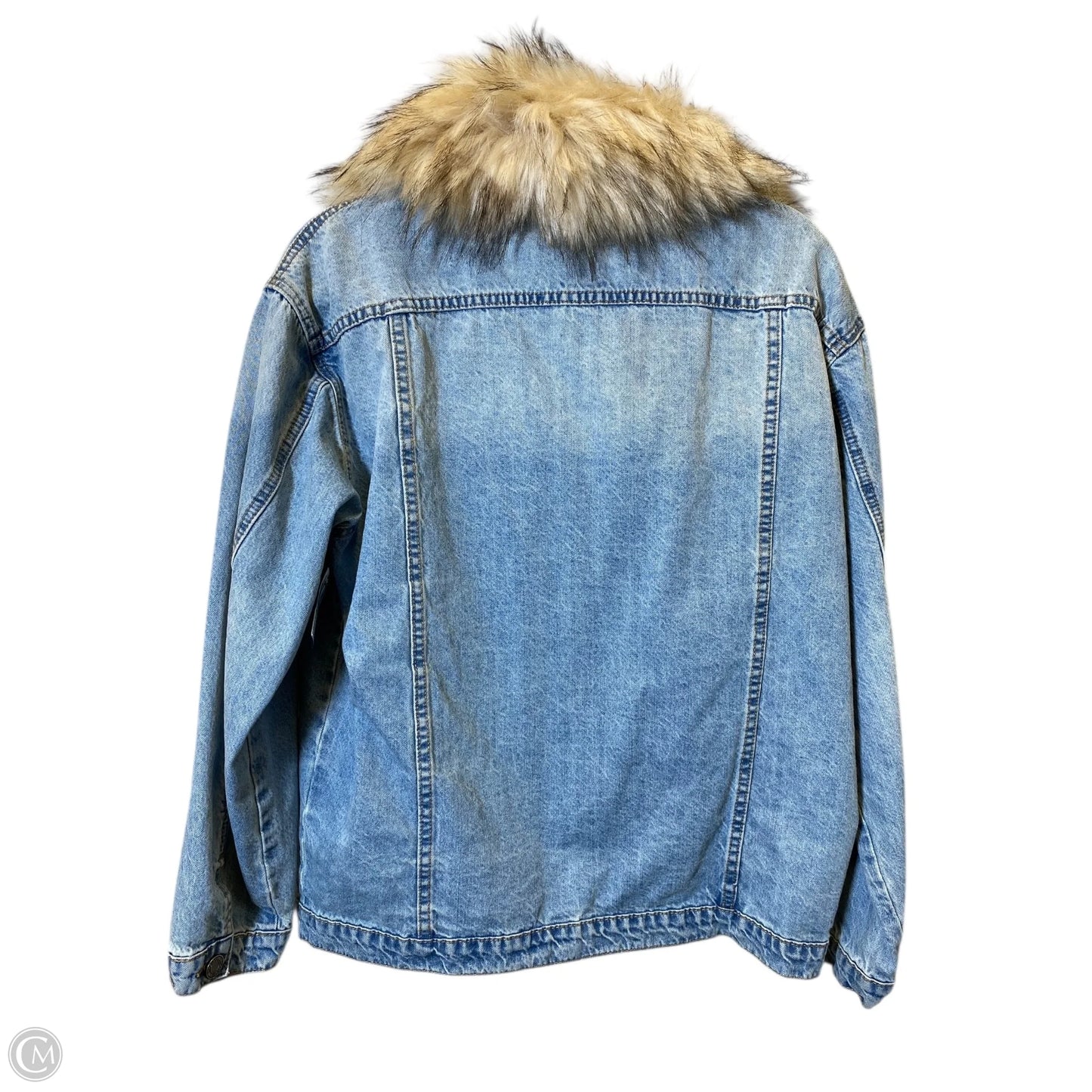 Jacket Denim By Clothes Mentor In Blue Denim, Size: L