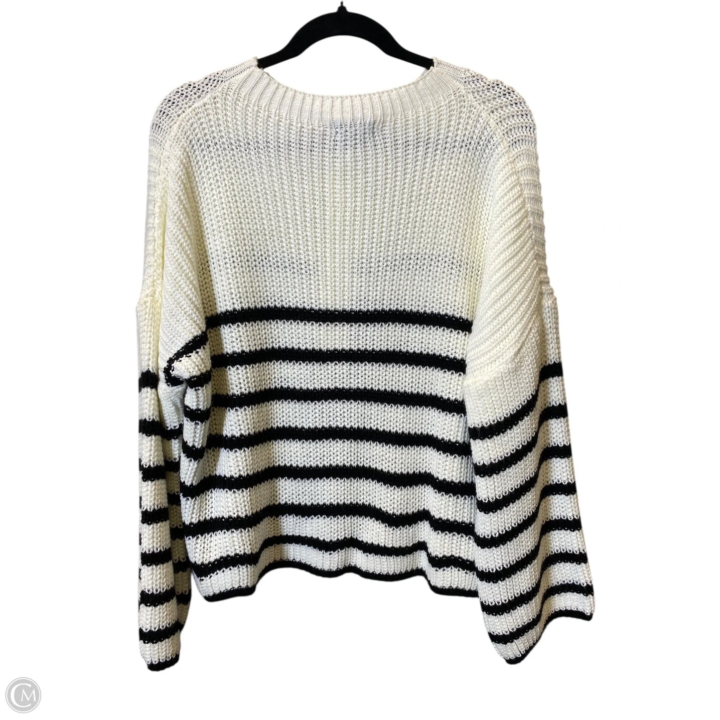 Sweater By Clothes Mentor In Black & White, Size: L