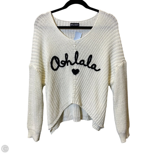 Sweater By Clothes Mentor In White, Size: L