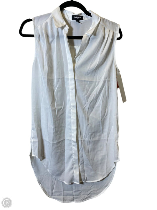 Top Sleeveless By Express In White, Size: Xs