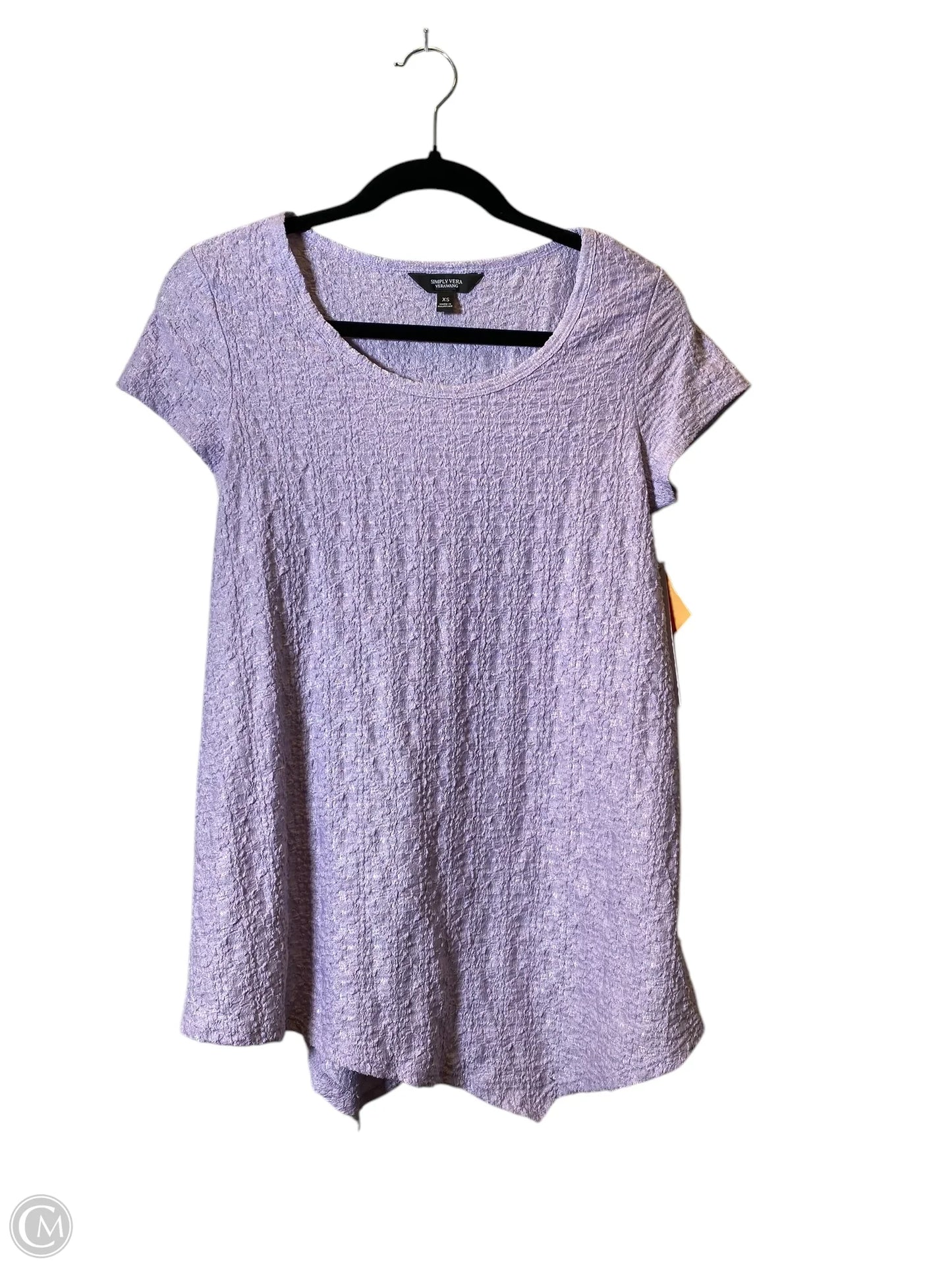 Top Short Sleeve By Simply Vera In Purple, Size: Xs