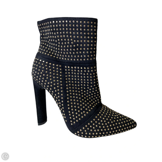Boots Ankle Heels By Windsor In Black & Gold, Size: 6