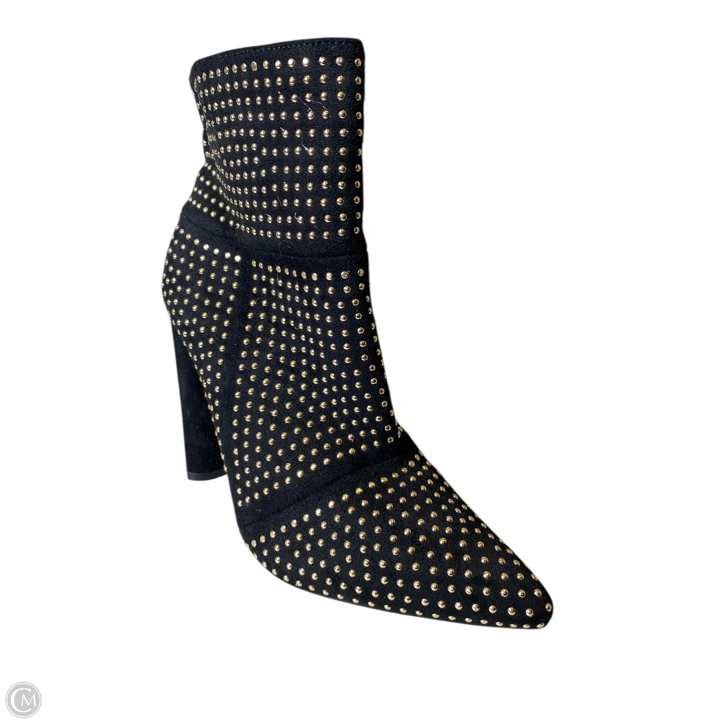 Boots Ankle Heels By Windsor In Black & Gold, Size: 6