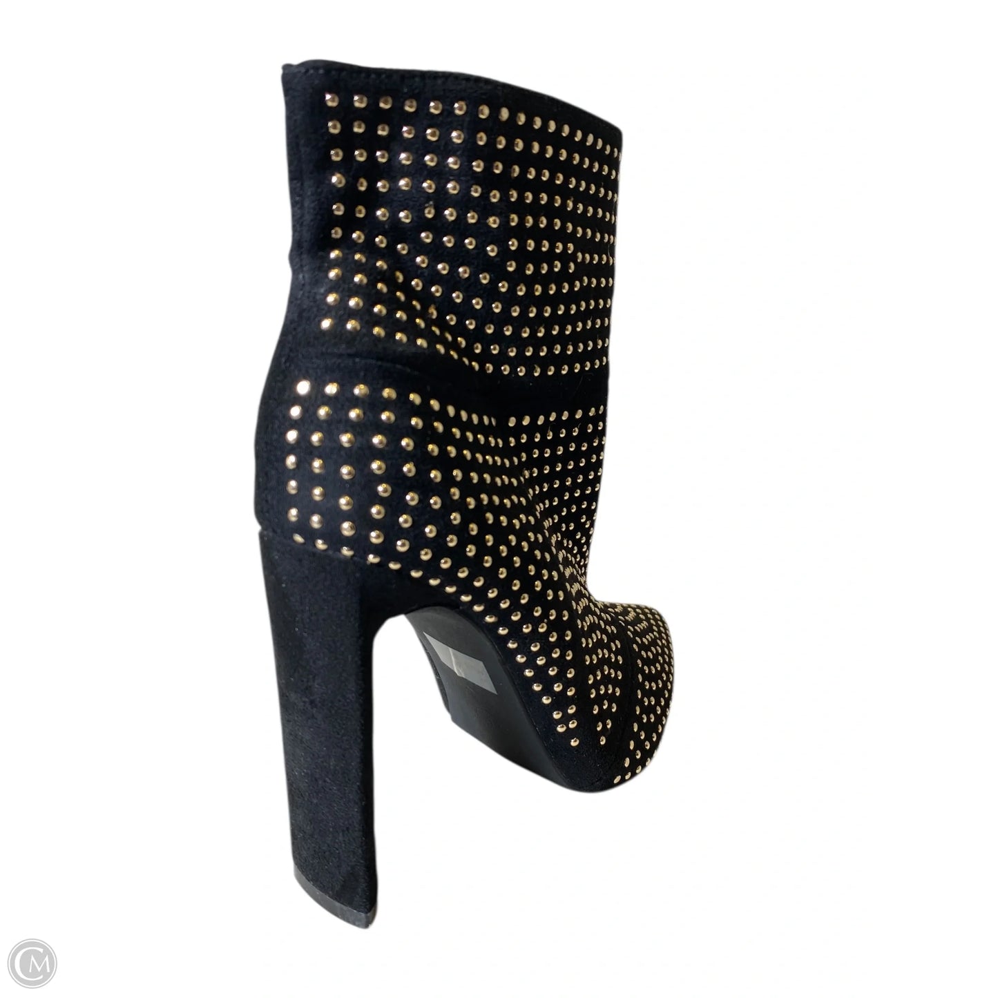 Boots Ankle Heels By Windsor In Black & Gold, Size: 6