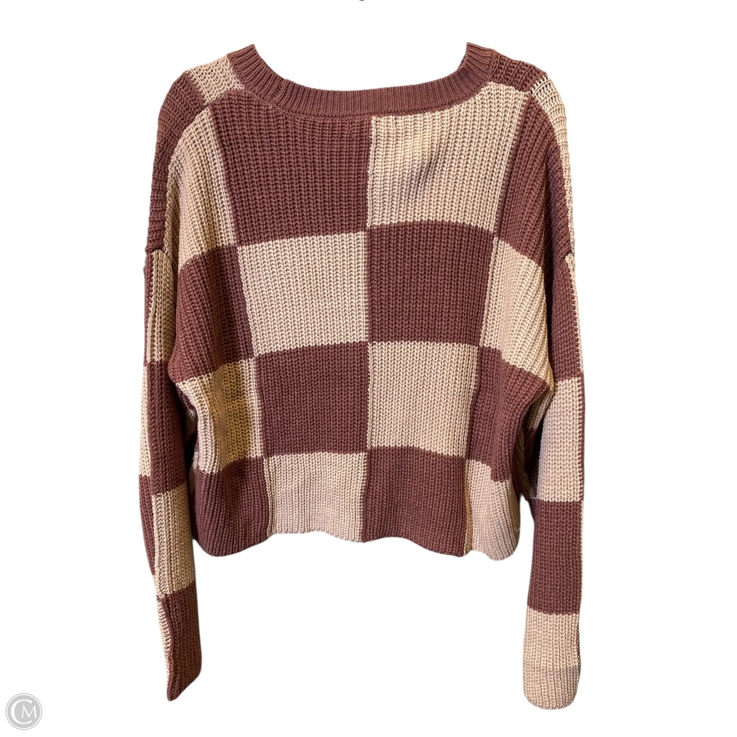 Sweater By Love Tree In Pink & Tan, Size: L