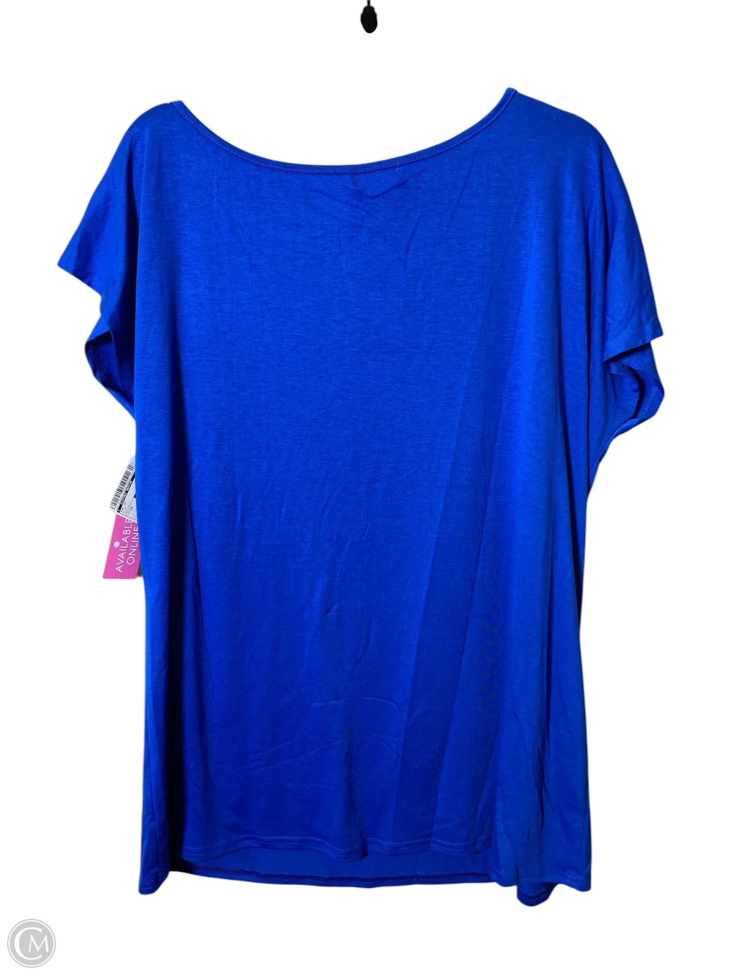 Top Short Sleeve By Clothes Mentor In Blue, Size: 2x