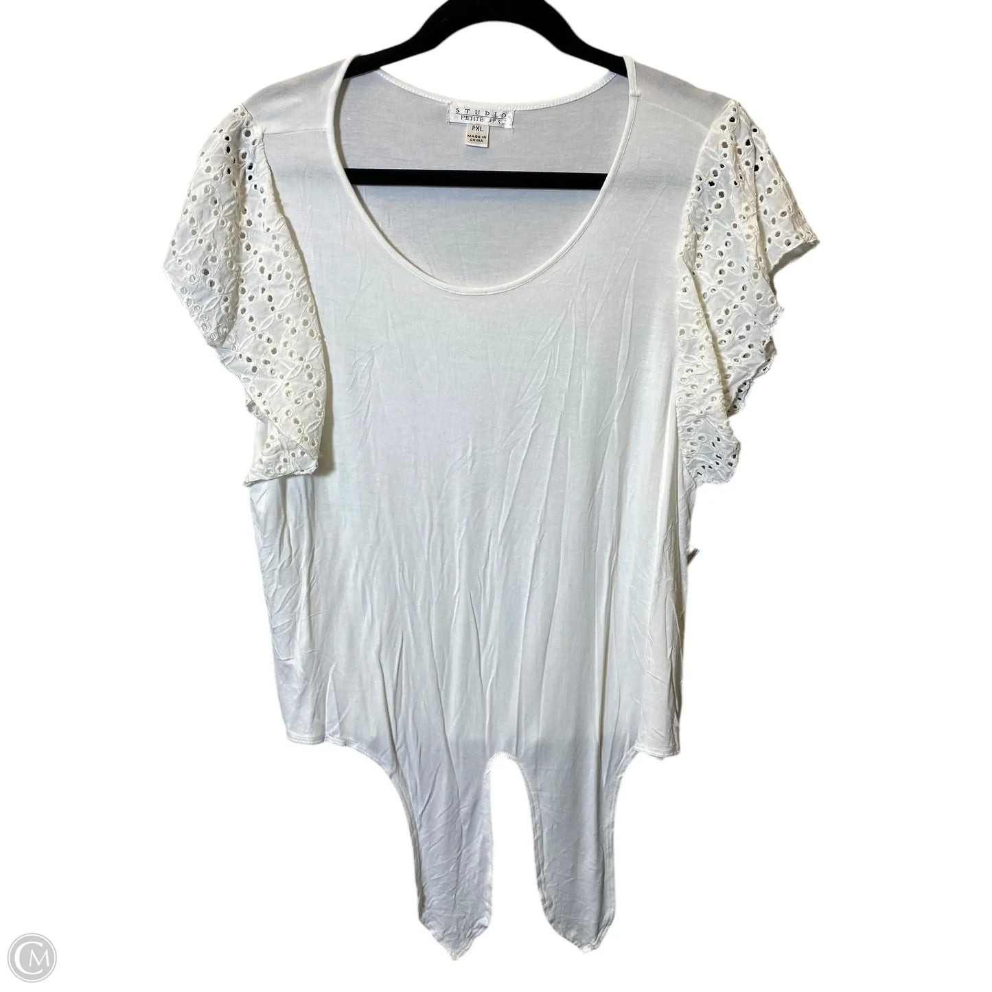 Top Short Sleeve By Studio In White, Size: Xlp