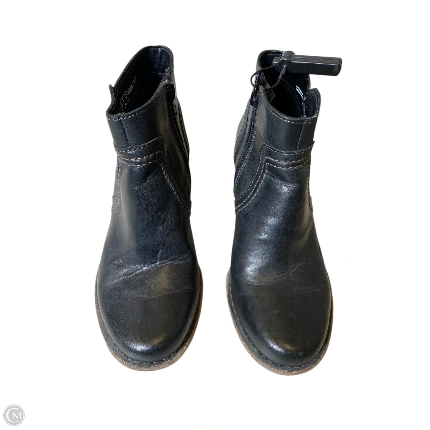 Boots Ankle Heels By Clarks In Black, Size: 6.5