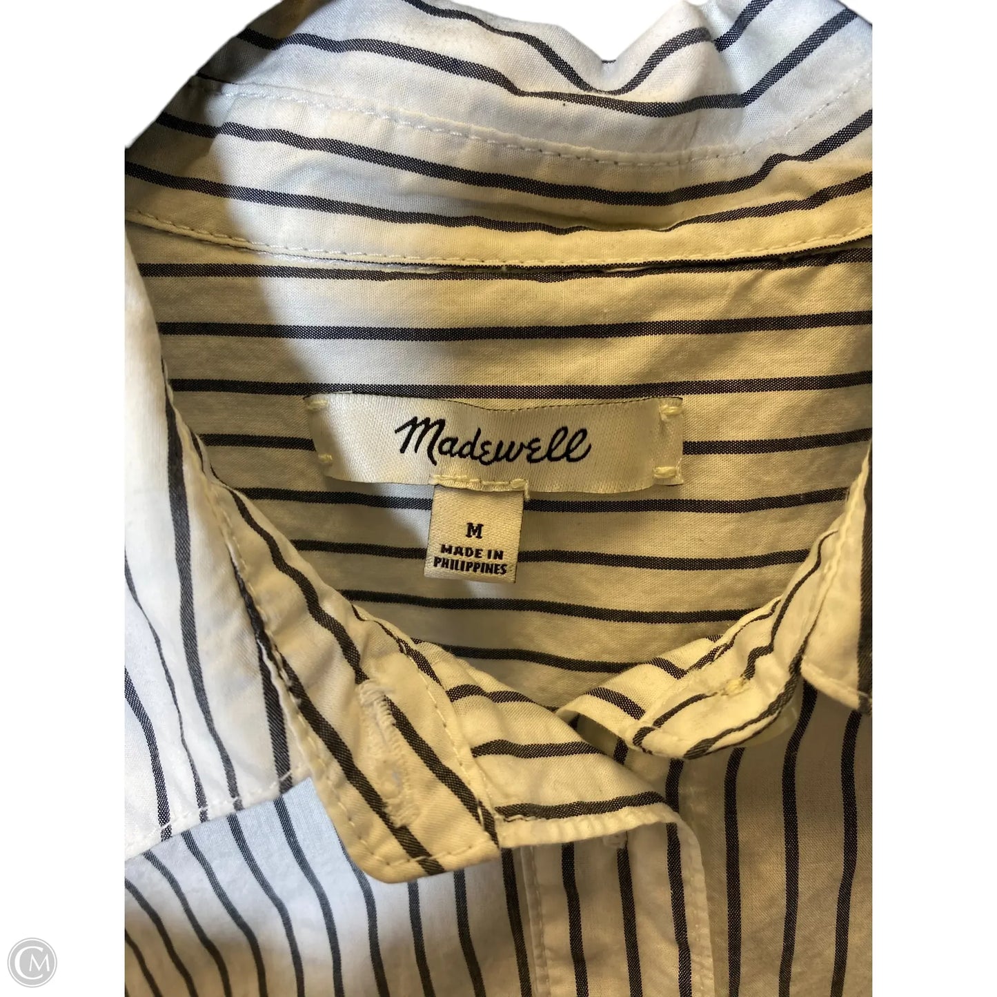 Top Long Sleeve By Madewell In Striped Pattern, Size: M