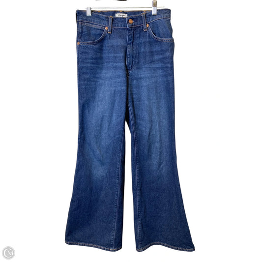 Jeans Flared By Wrangler In Blue Denim, Size: 2