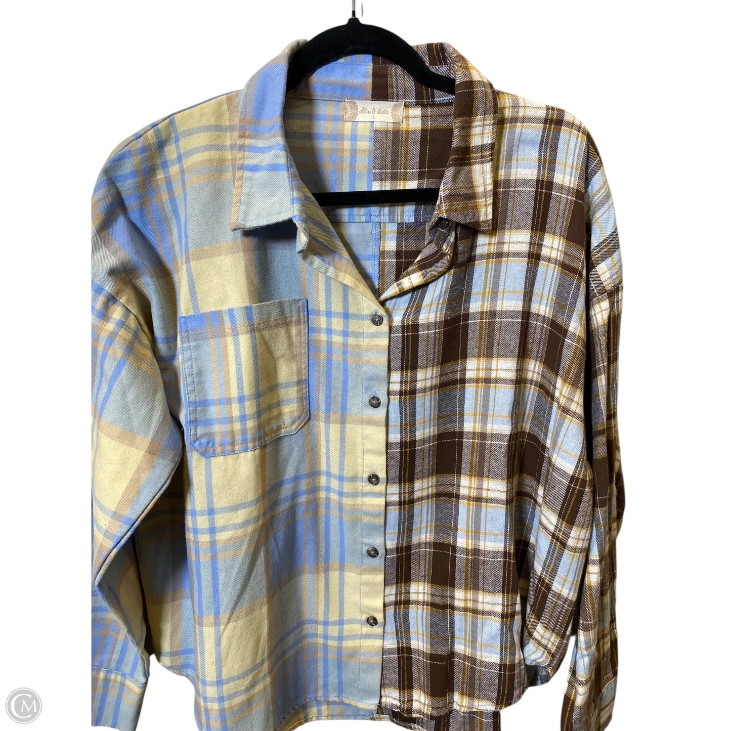 Top Long Sleeve By Altard State In Plaid Pattern, Size: L