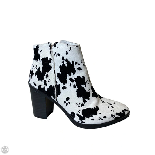 Boots Ankle Heels By Altard State In Black & White, Size: 8