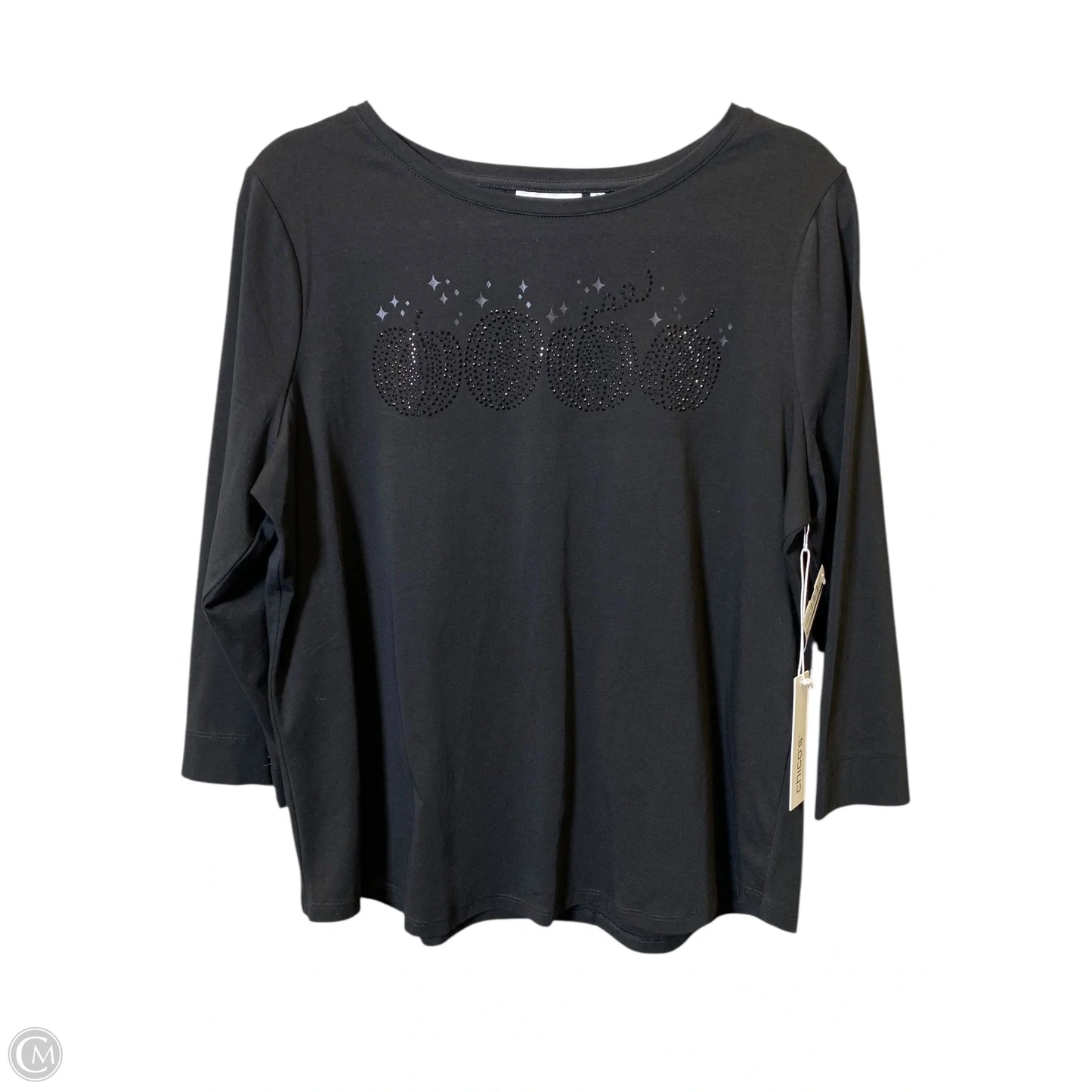 Top Long Sleeve By Chicos In Black, Size: L