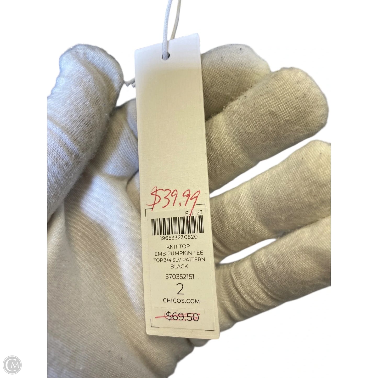 Top Long Sleeve By Chicos In Black, Size: L