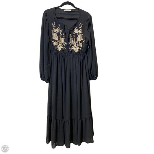 Dress Casual Maxi By Rusttydustty In Black & Gold, Size: L