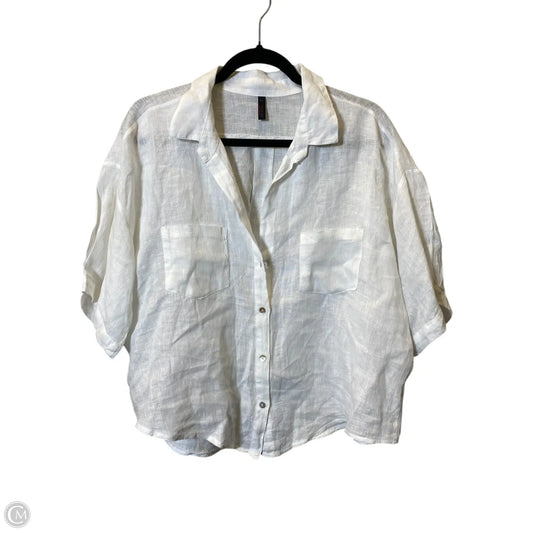 Top Short Sleeve By Clothes Mentor In White, Size: M