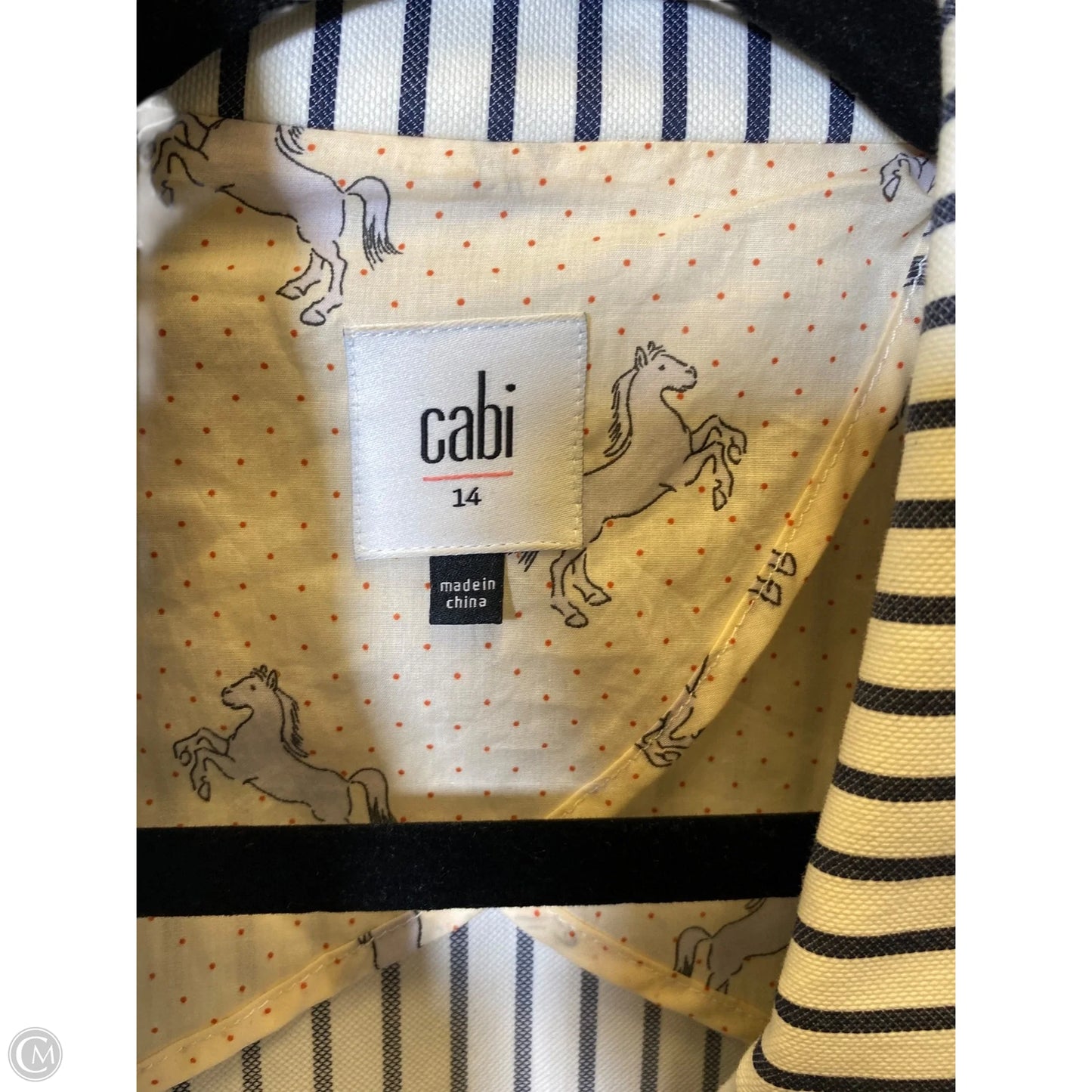 Blazer By Cabi In Striped Pattern, Size: 14