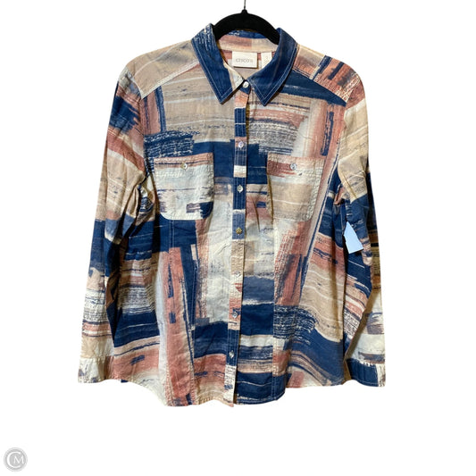 Top Long Sleeve By Chicos In Multi-colored, Size: M