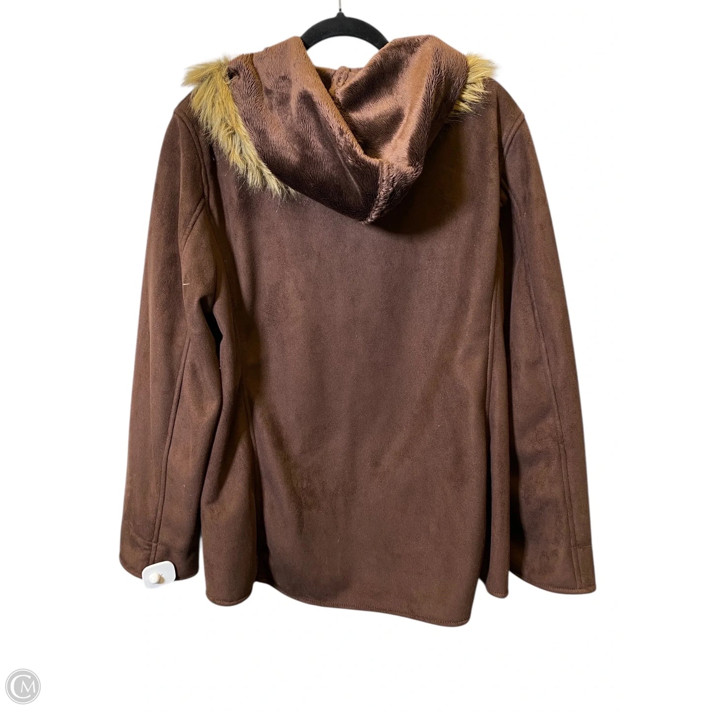 Jacket Faux Fur & Sherpa By Clothes Mentor In Brown, Size: L