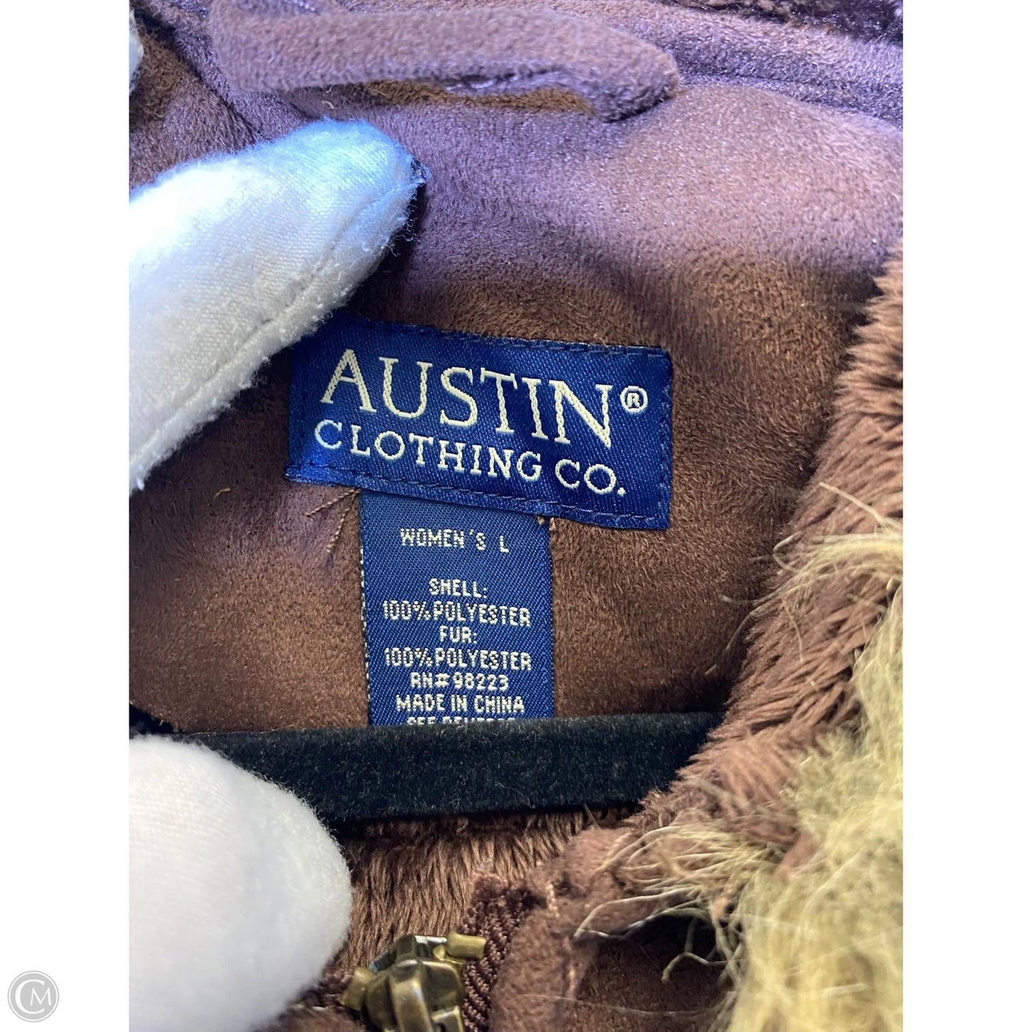 Jacket Faux Fur & Sherpa By Clothes Mentor In Brown, Size: L