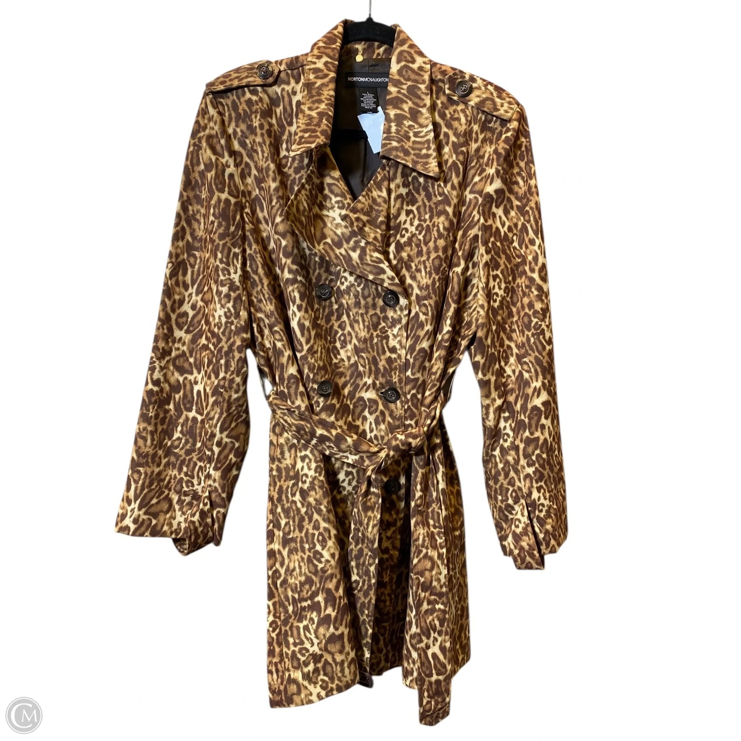 Coat Peacoat By Clothes Mentor In Animal Print, Size: L
