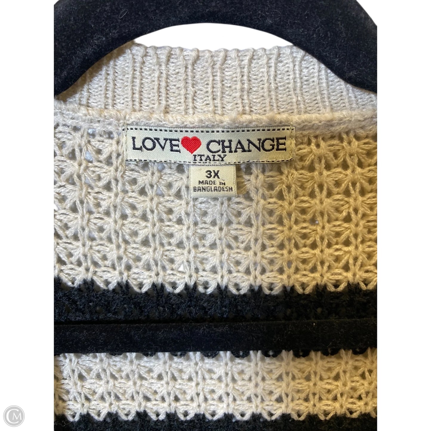 Cardigan By Clothes Mentor In Black & Tan, Size: 3x