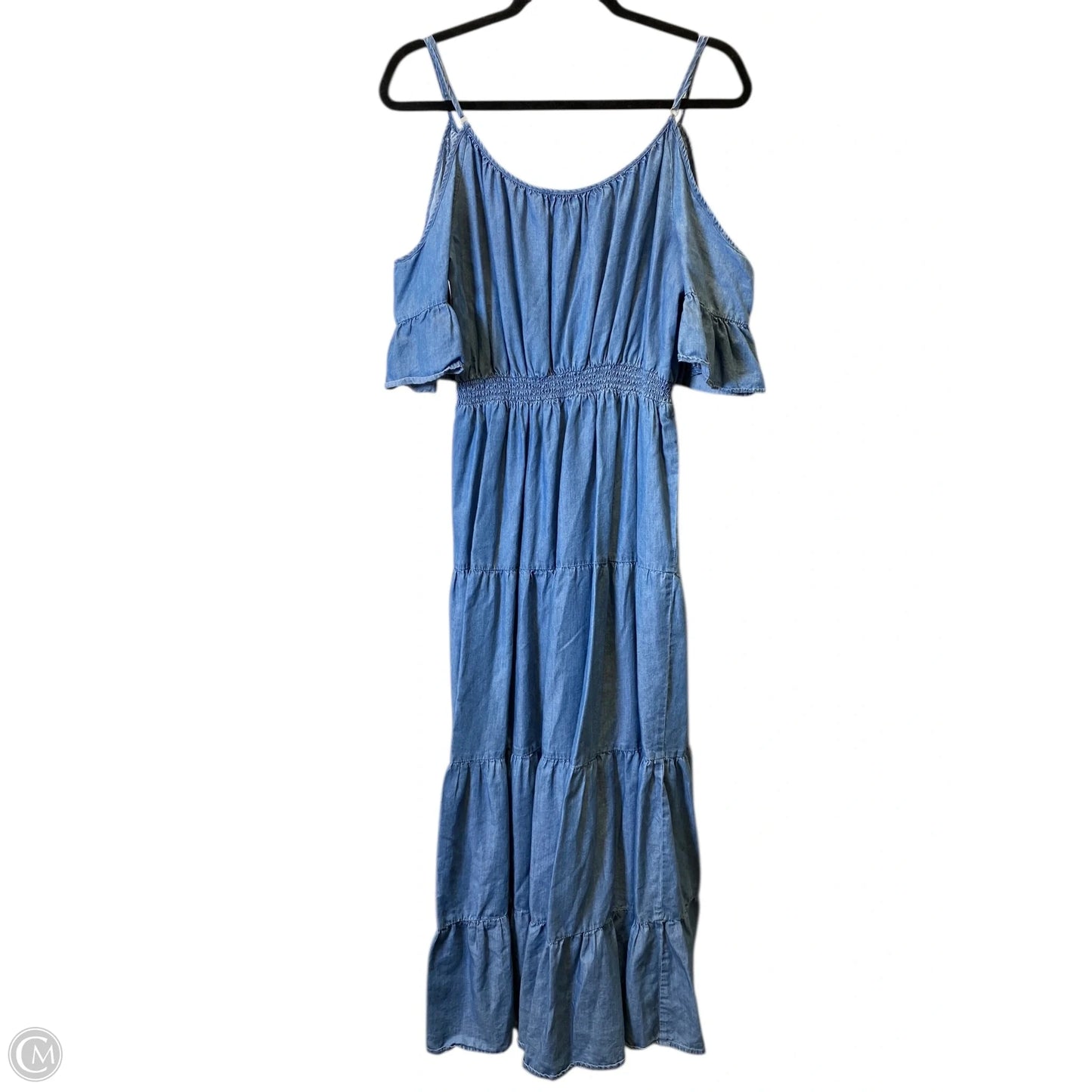 Dress Casual Maxi By Michael By Michael Kors In Blue Denim, Size: L