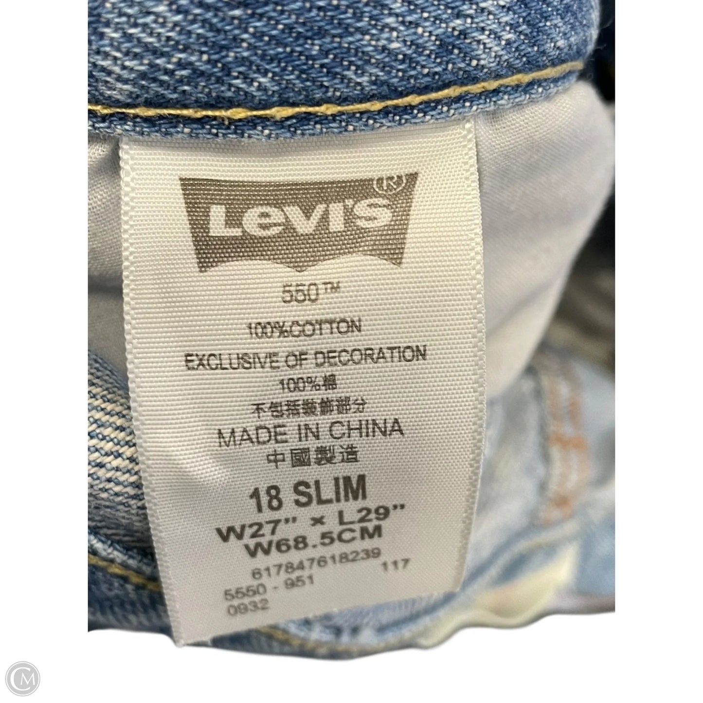 Jeans Straight By Levis In Blue Denim, Size: 4