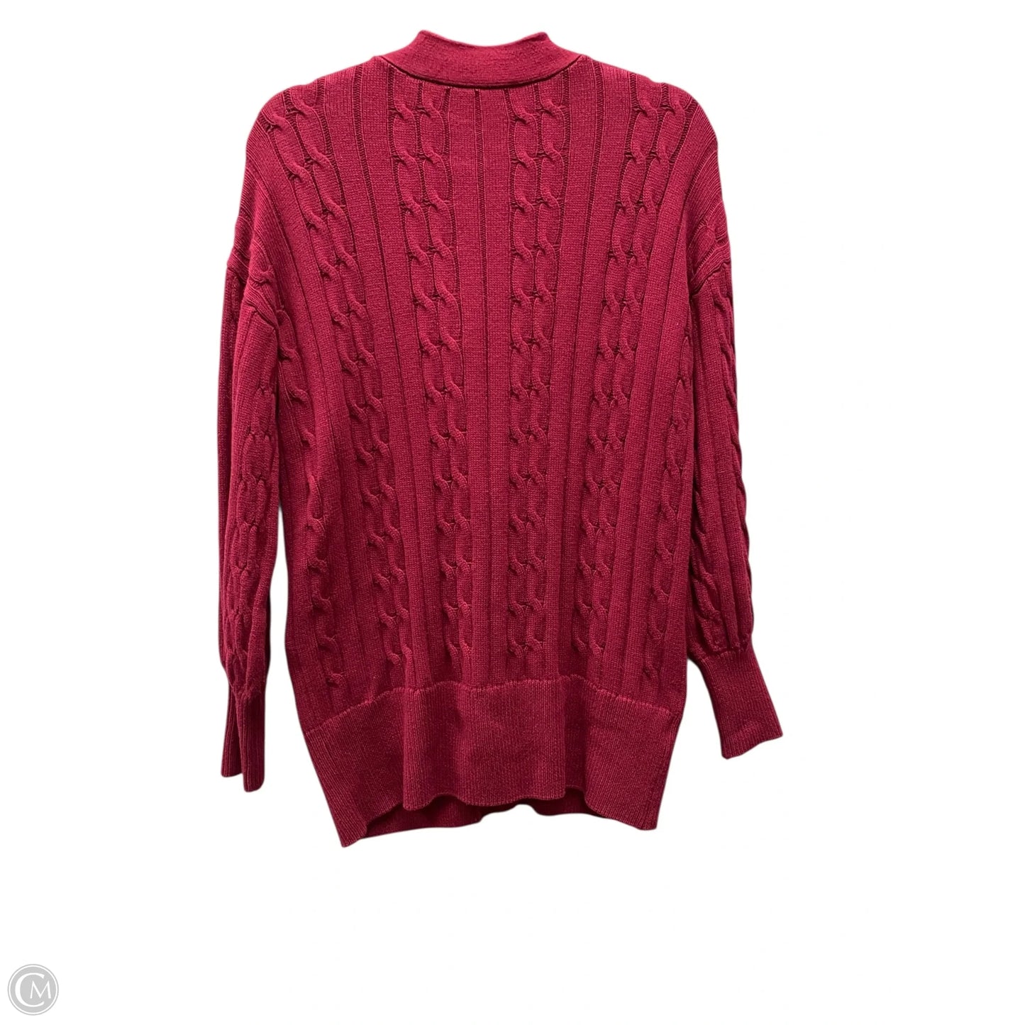 Sweater Cardigan By Loft In Maroon, Size: M