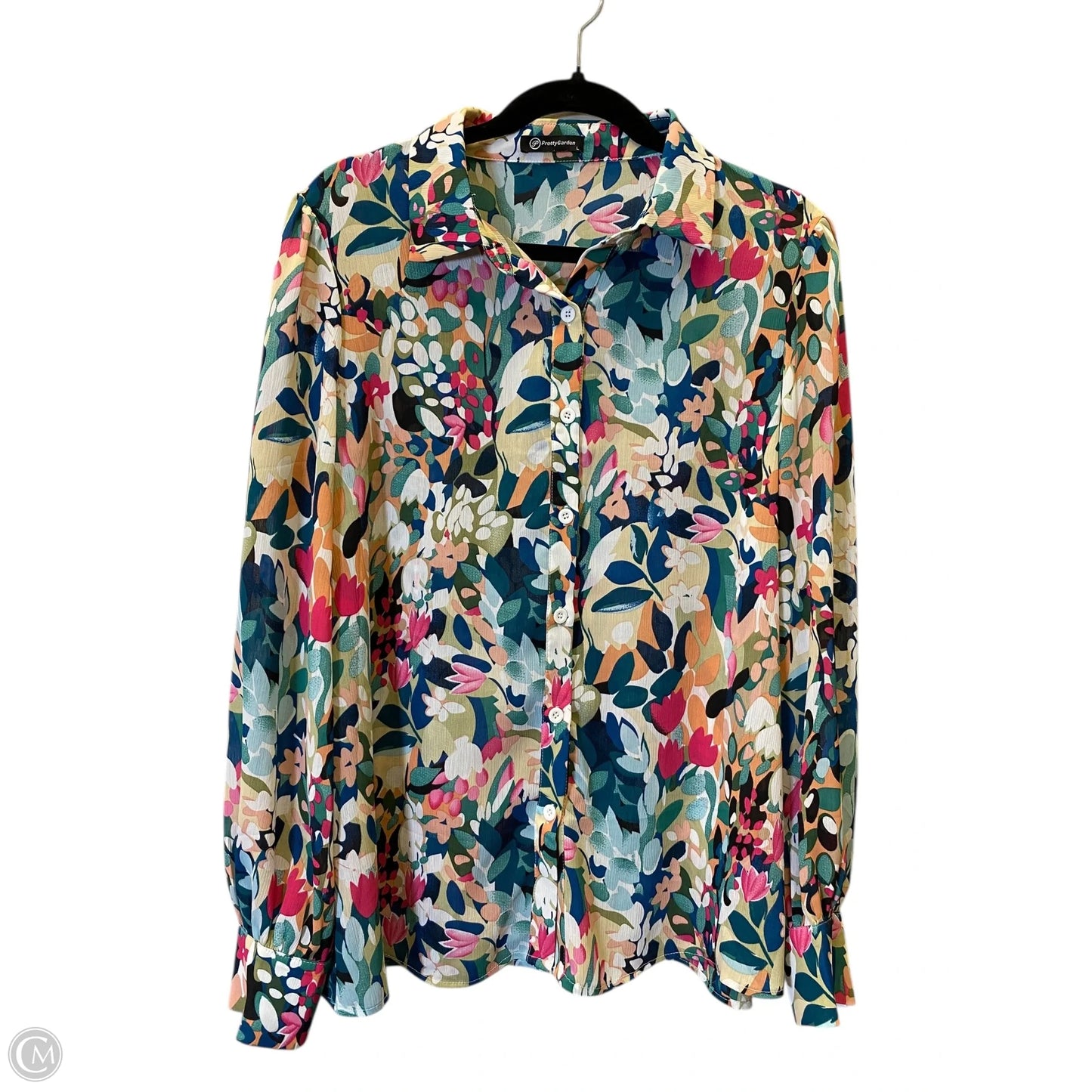 Top Long Sleeve By Prettygarden In Floral Print, Size: L
