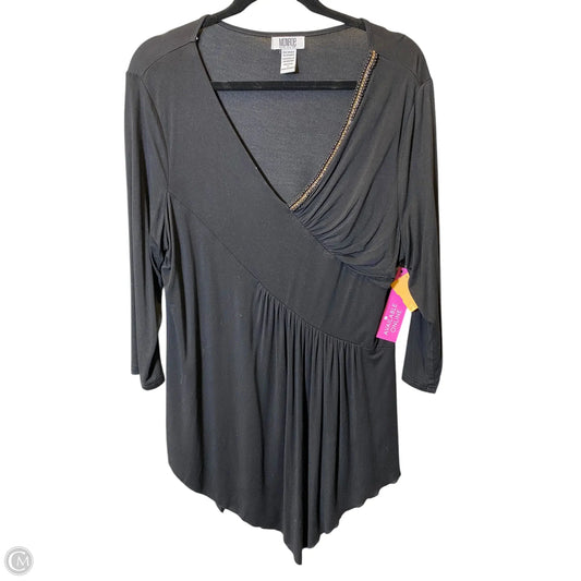 Top Long Sleeve By Monroe And Main In Black & Gold, Size: Xl