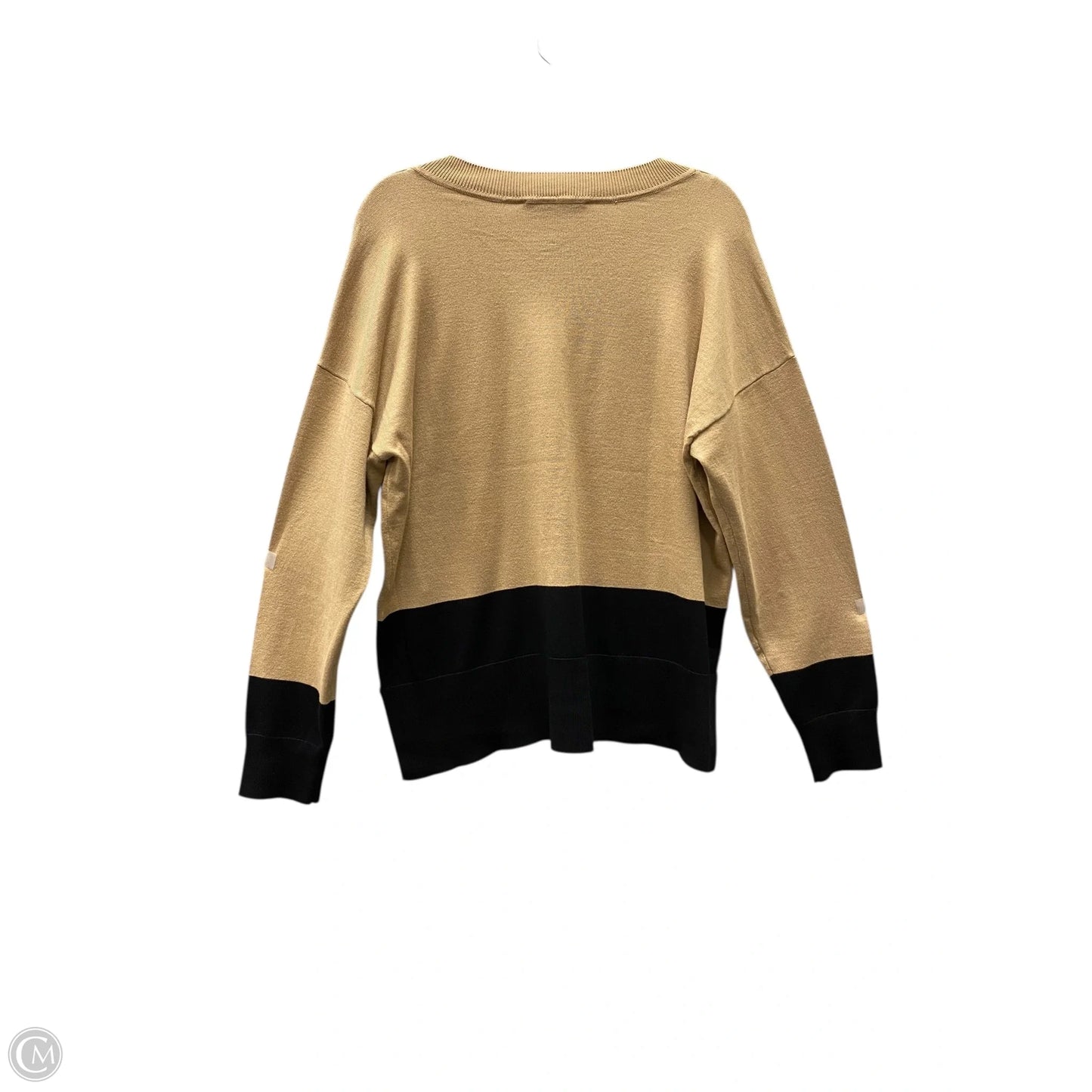 Sweater By Dkny In Black & Tan, Size: L