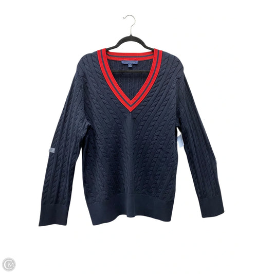 Sweater By Tommy Hilfiger In Blue & Red, Size: Xl