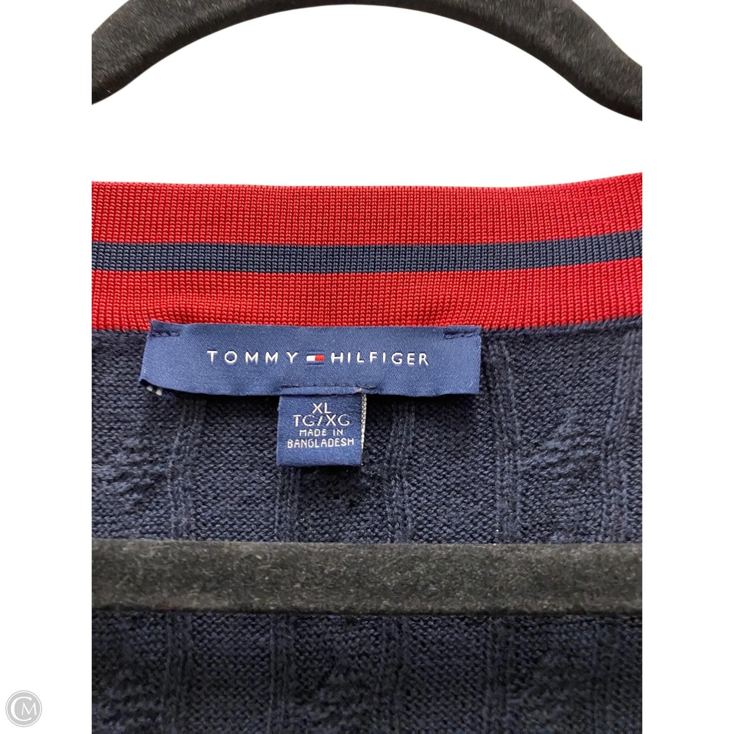Sweater By Tommy Hilfiger In Blue & Red, Size: Xl