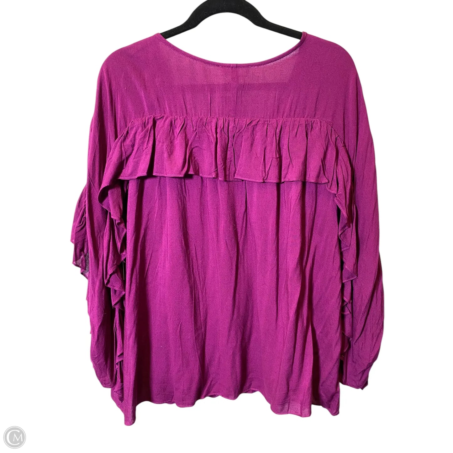 Top Long Sleeve By Entro In Maroon, Size: M